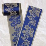 cinta seda guirnalda flores azul cinta seda guirnalda flores azul